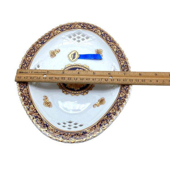 Vintage Limoges BACCHUS Oval Platter 9.25 in Porcelain China God Face Gold Gild - Picture 15 of 16